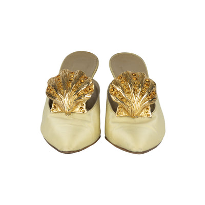 Secondhand Vintage Gianni Versace Gold Crystal Shell Heels