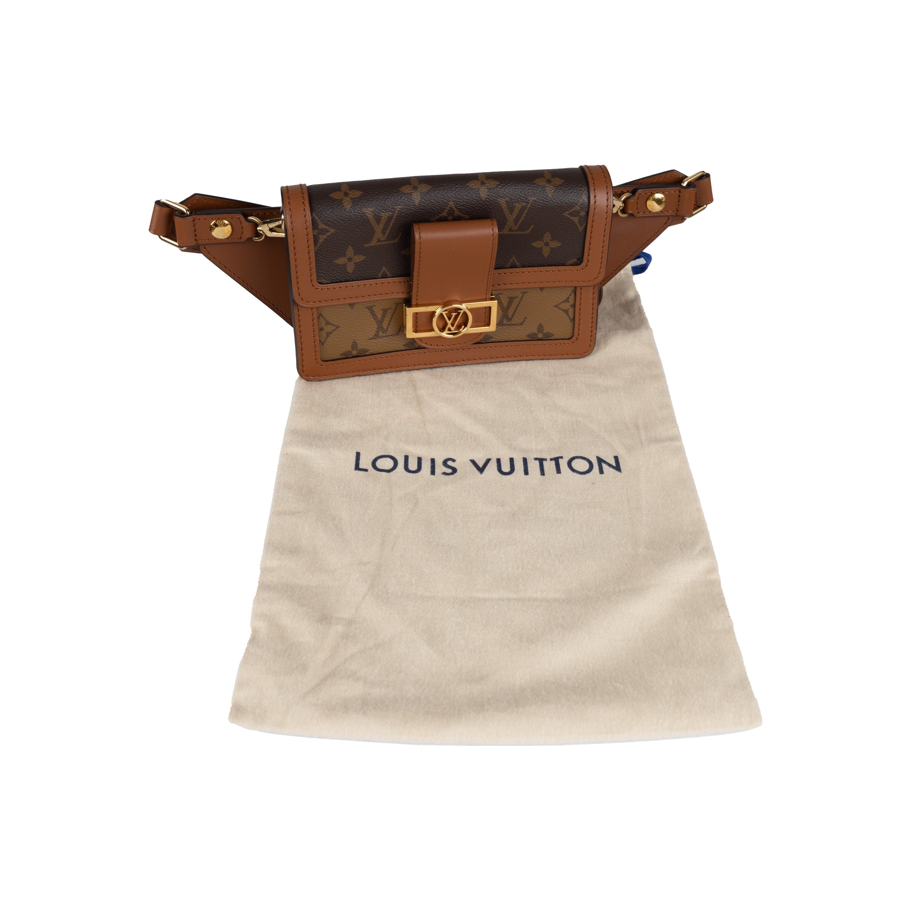 LOUIS VUITTON Dauphine Reverse Monogram Canvas Bumbag Bag Brown-US