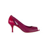 Narciso Rodriguez fucsia leather opentoe pumps pre-owned