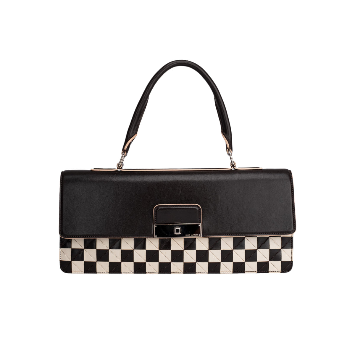 Louis Vuitton brown and white damier mosaic envelope bag. Calfskin leather with Silver Hardware pre-owned nft