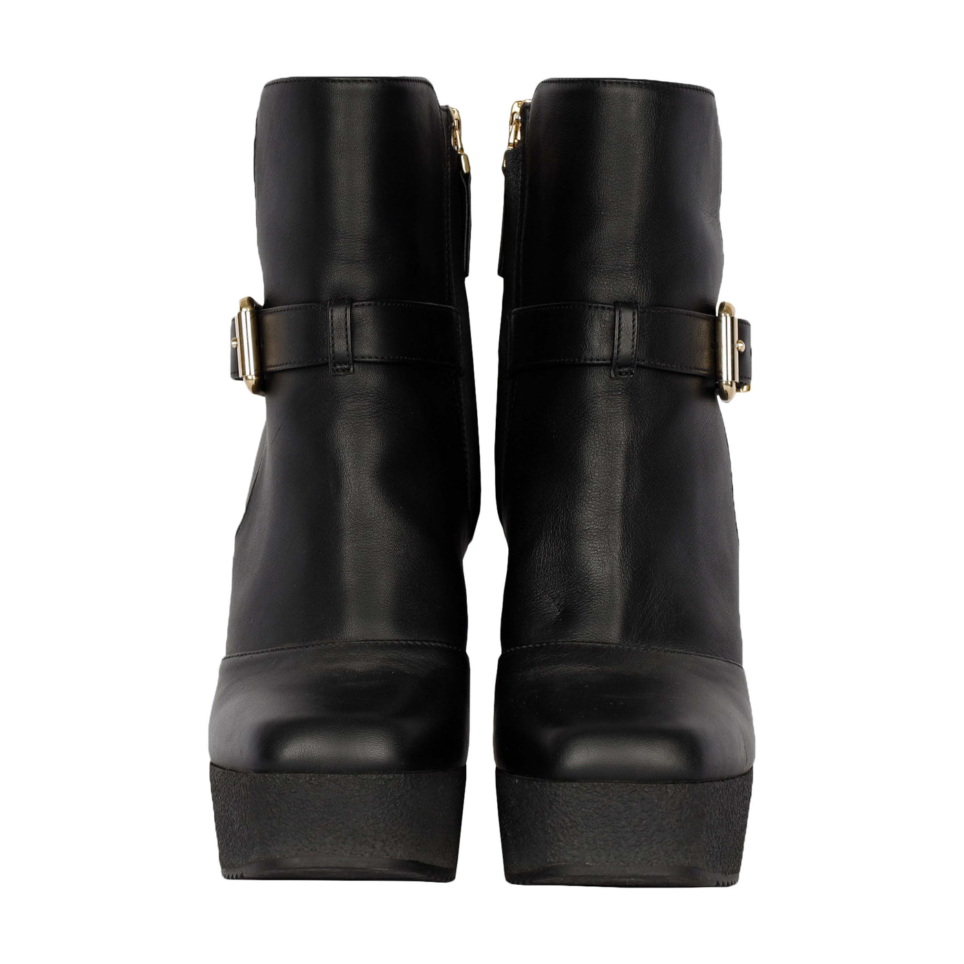 Second Hand Fendi Black Leather Ankle Boots with Heels