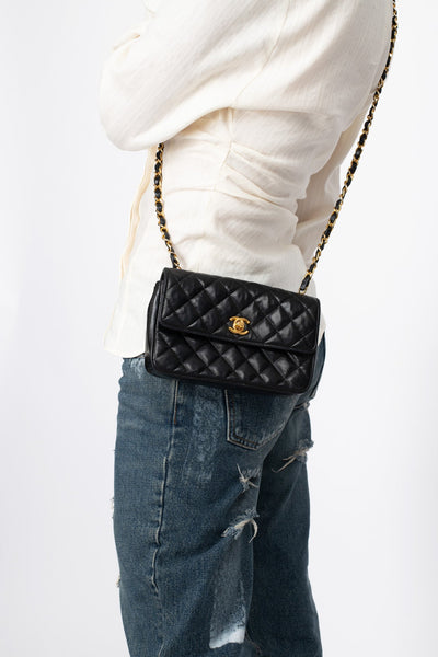 Black Quilted Single Flap - '90s