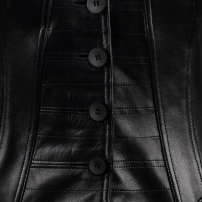 Boned Bustier Leather Blazer