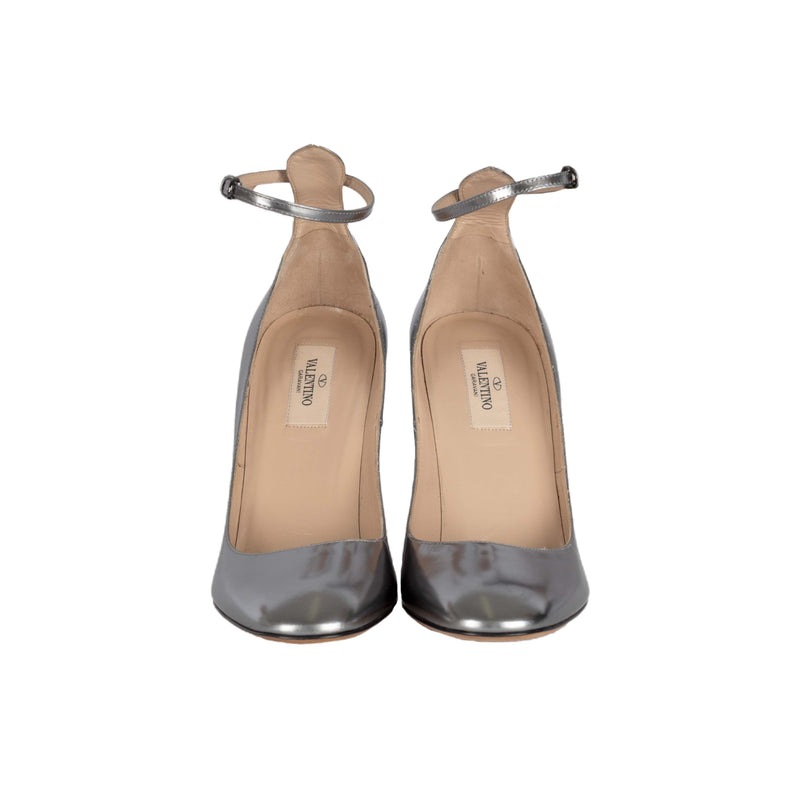 Secondhand Valentino Tango Silver Block Heel Pumps