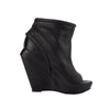 Cinzia Araia black leather cut out ankle boots pre-owned