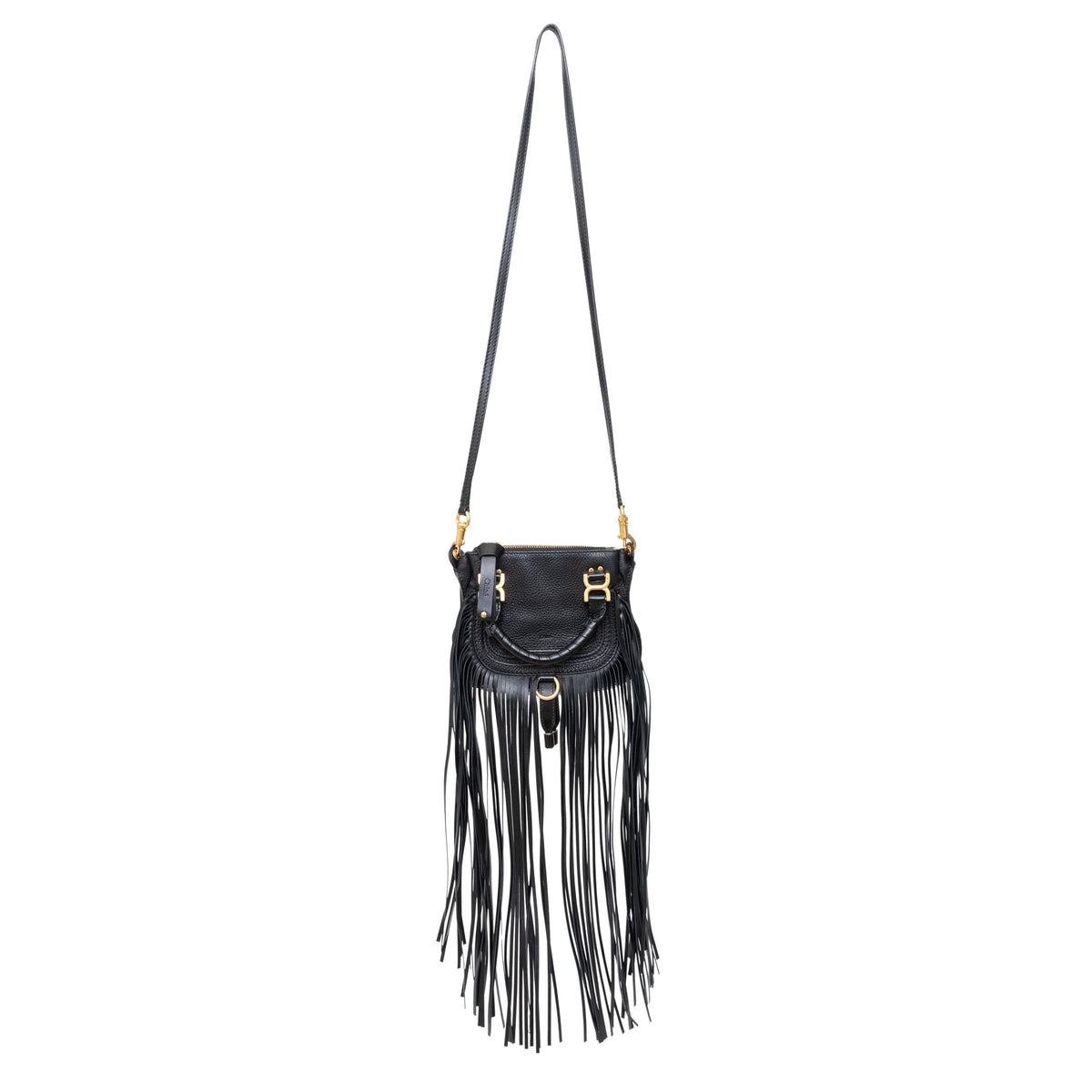 Secondhand Chloe Mini Marcie Fringe Leather Crossbody Bag