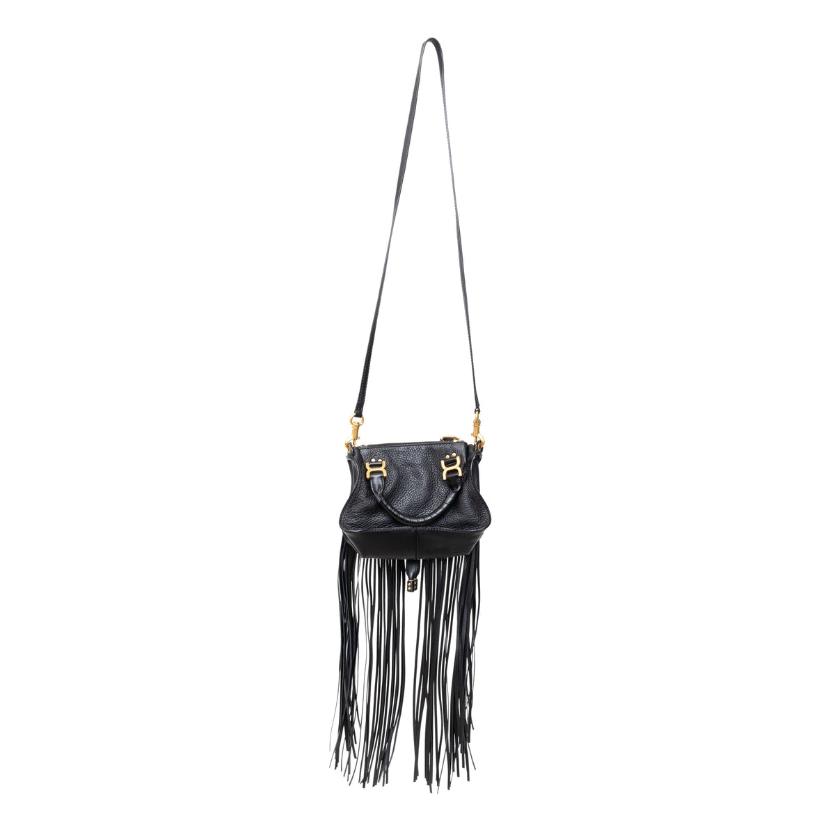 Secondhand Chloe Mini Marcie Fringe Leather Crossbody Bag 