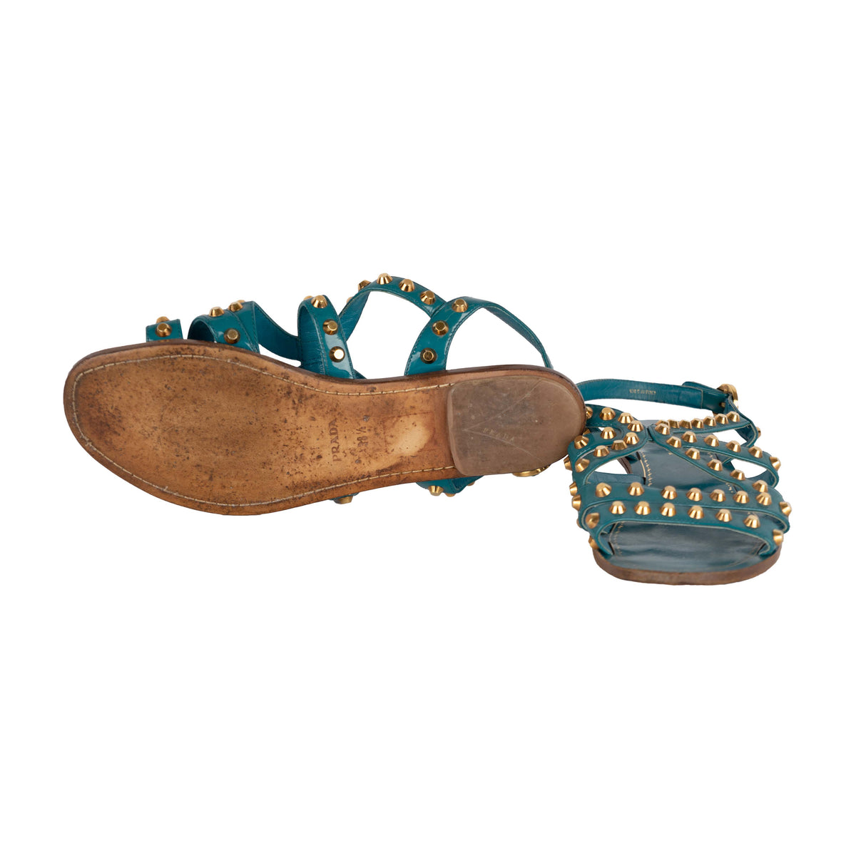 Secondhand Prada Studded Grecian Sandals 