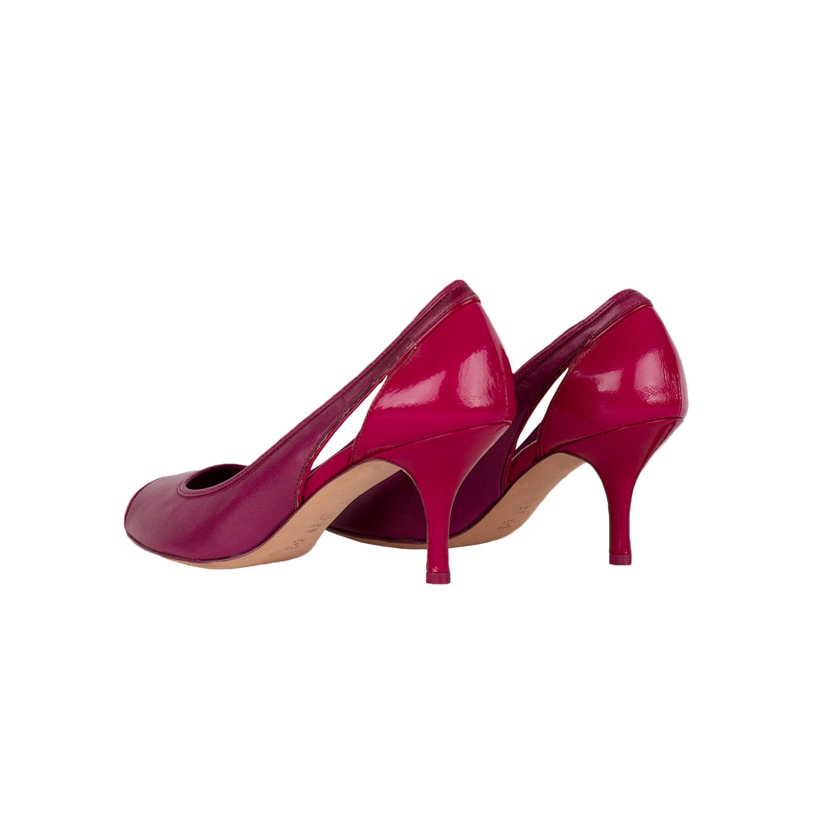 Narciso Rodriguez fucsia leather opentoe pumps pre-owned