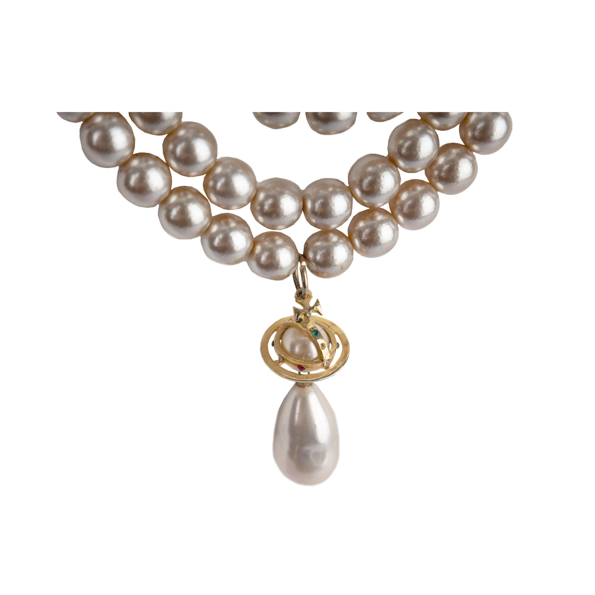 Secondhand Vivienne Westwood Three Row Pearl Drop Choker