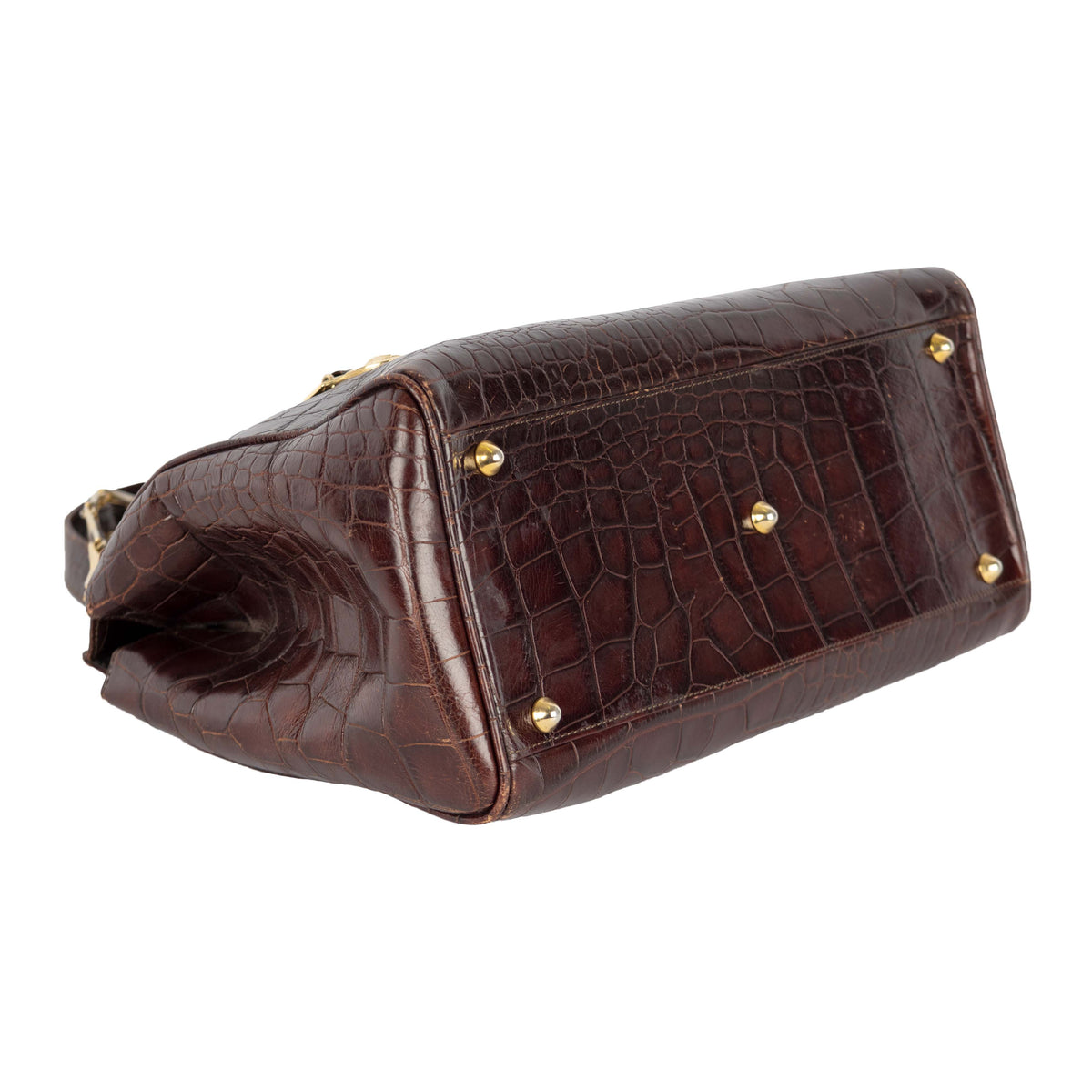 Secondhand Gianni Versace Vintage Crocodile Embossed Handbag