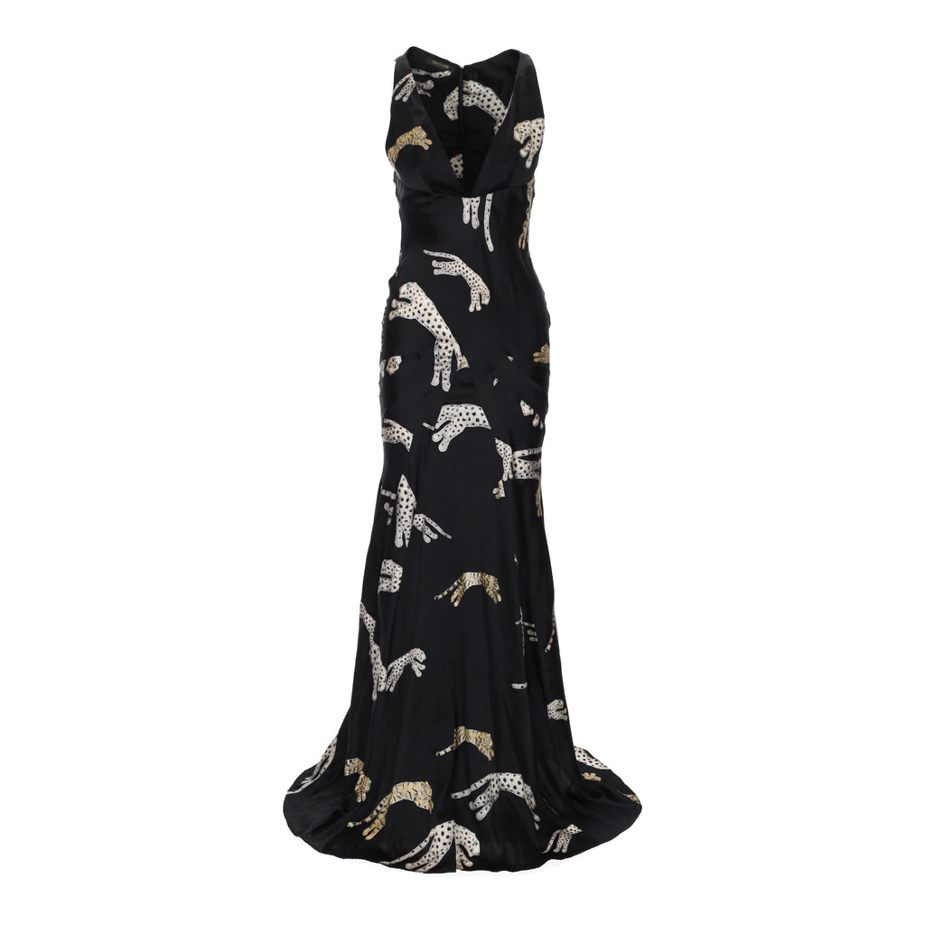 Secondhand Roberto Cavalli Animal Print Silk Maxi Dress