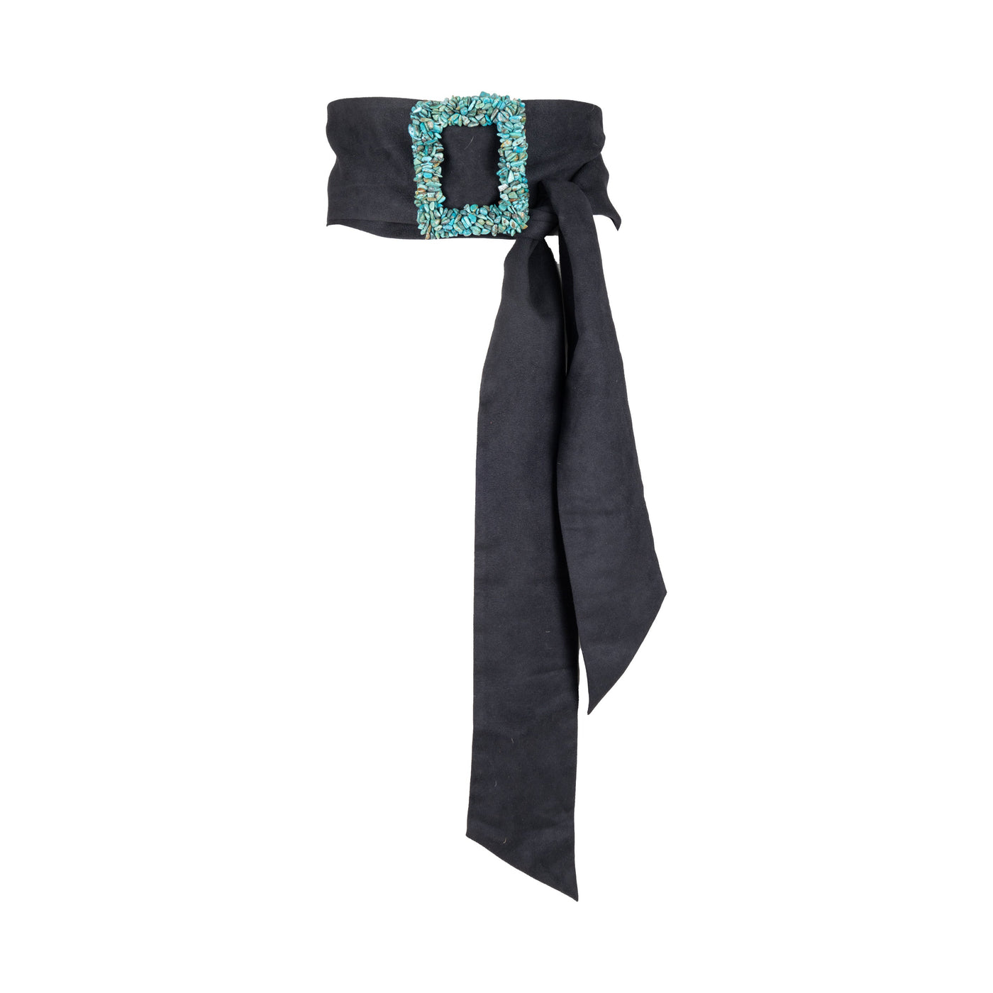 Secondhand Collection Privée Turquoise Stone Suede Belt 