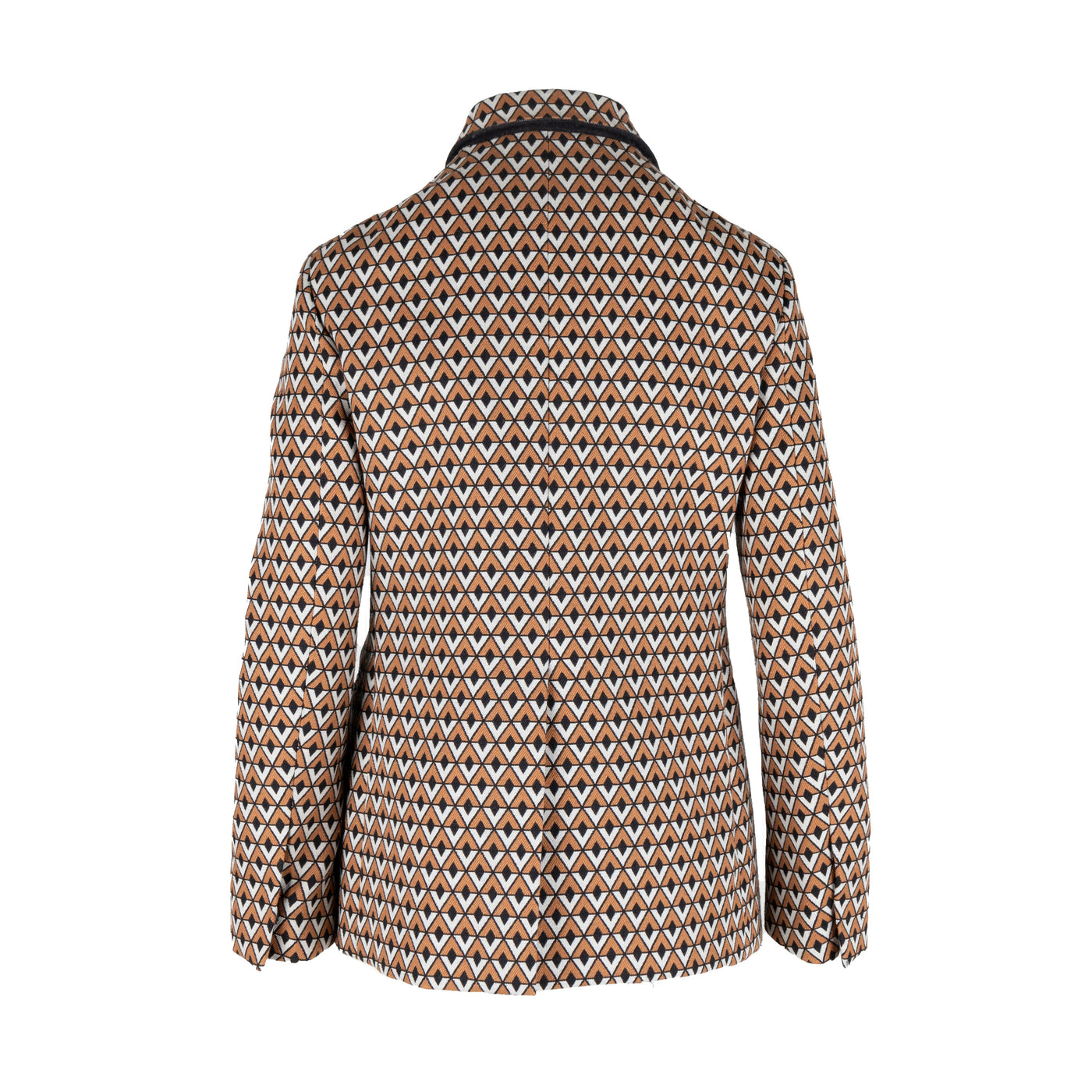 Secondhand Prada Geometric Print Double Breasted Jacket 