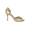 Secondhand Manolo Blahnik Gold Peeptoe Buckle Heel