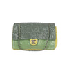 Chanel waterfall fully sequin green and yellow flap bag with chain and leather shoulder strap, silver-tone hardware and CC turnlock pre-owned NFT