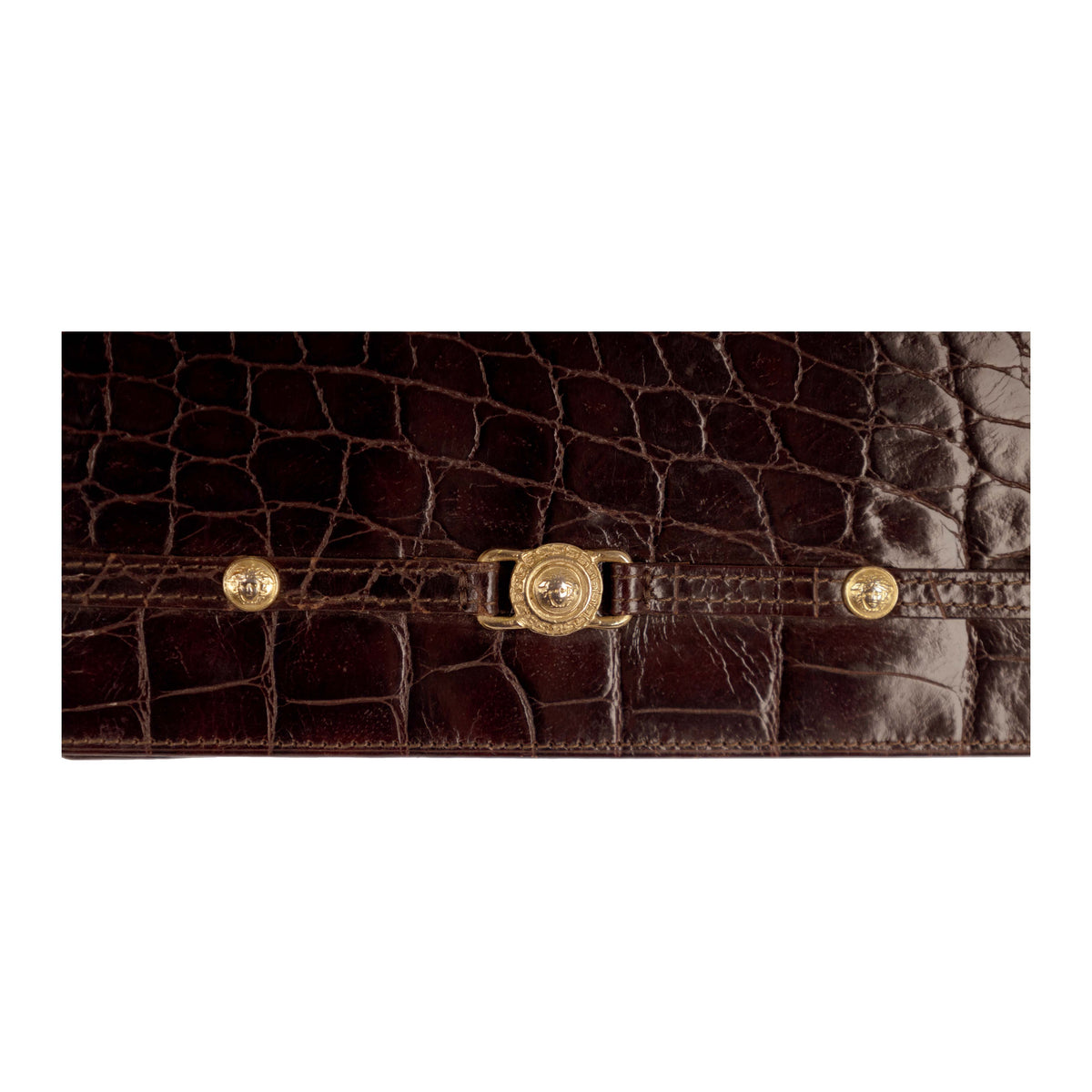 Secondhand Gianni Versace Vintage Crocodile Embossed Handbag