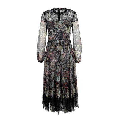 Secondhand Red Valentino Lace Trimmed Floral Print Dress 