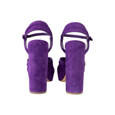 Secondhand Prada Suede Peep-Toe Sandal Heels