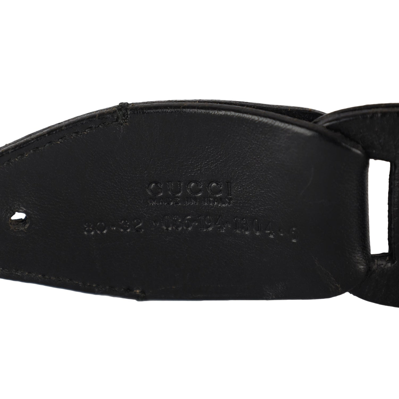 Gucci black woven leather belt pre-owned