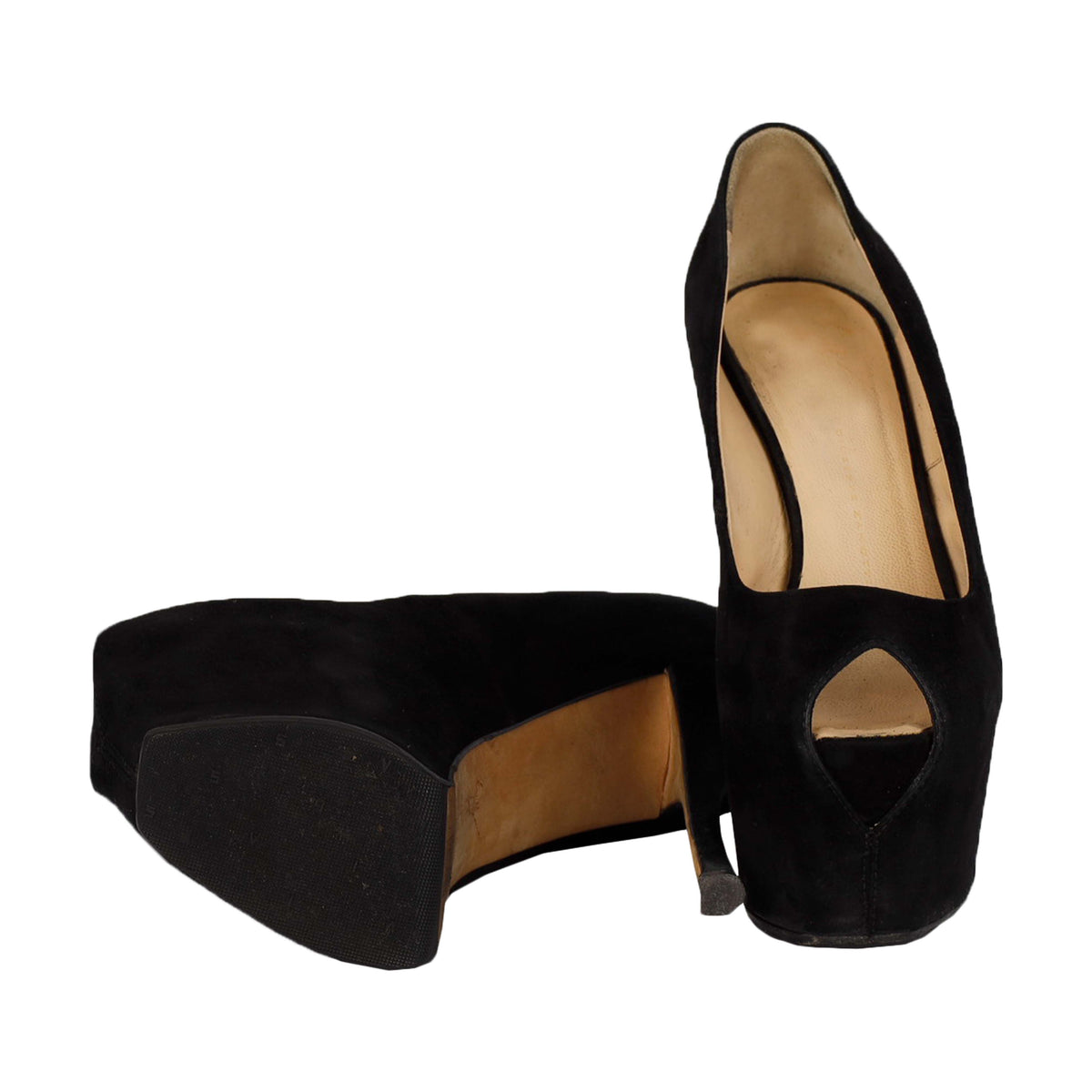 Secondhand Giuseppe Zanotti Black Suede Platform High Heel Shoes