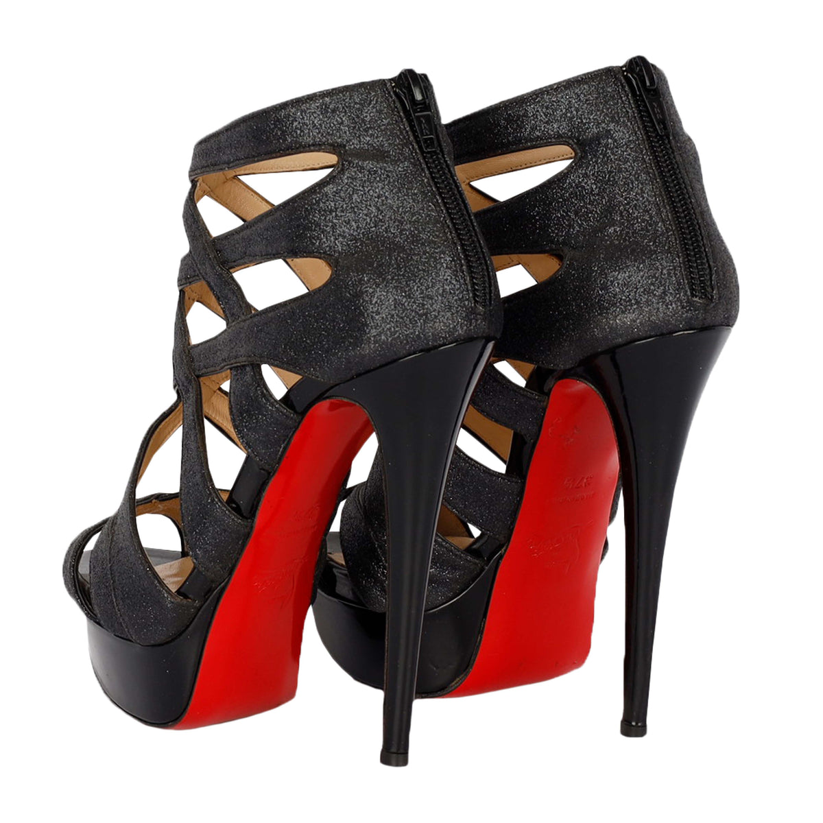 Christian Louboutin "Balota" Glitter Strippy Sandals