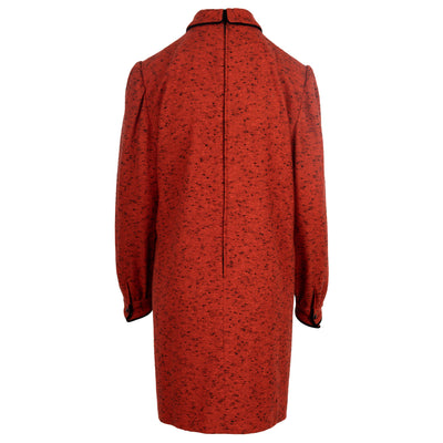 Secondhand Valentino Red Wool Collar Dress with Bow