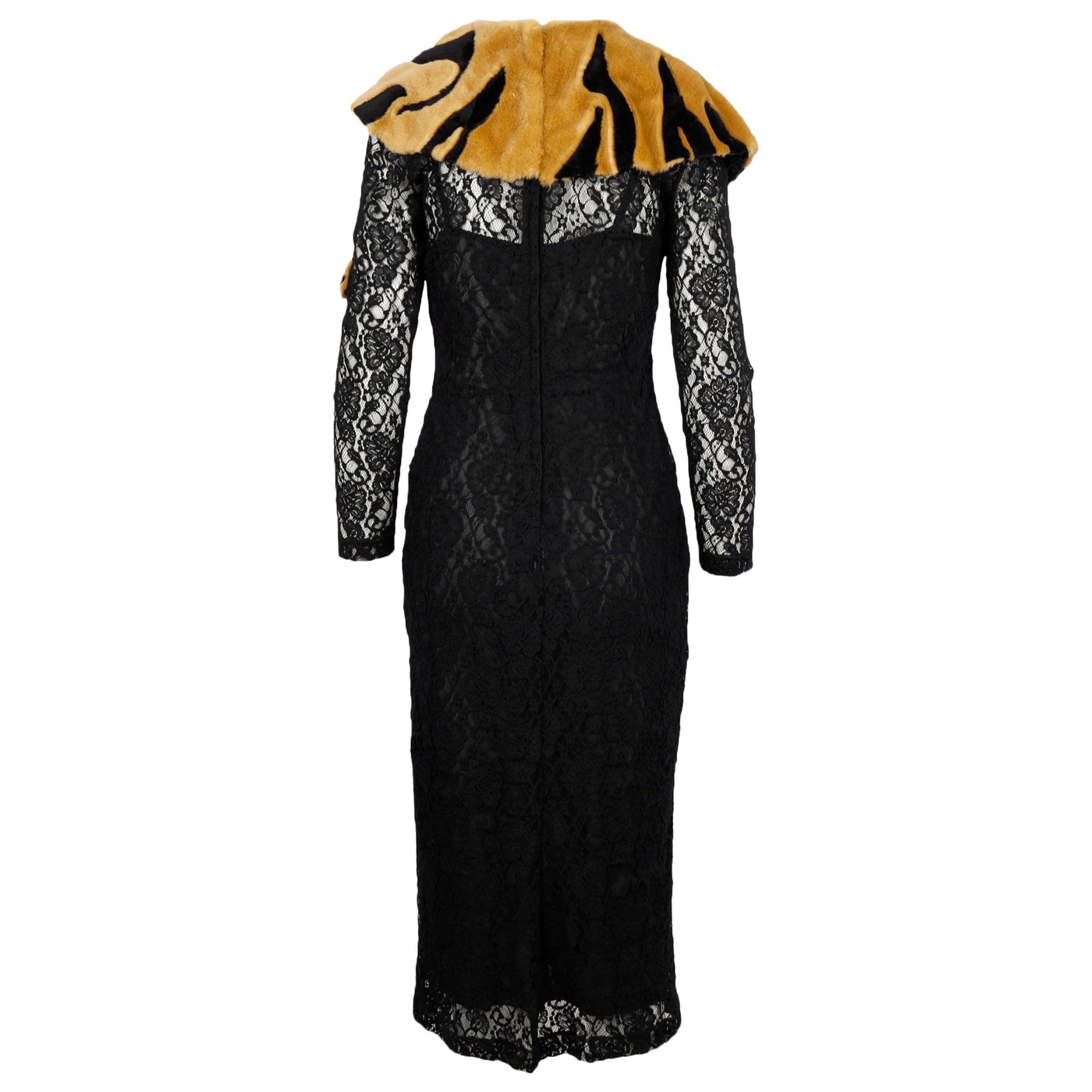 Second hand Dolce & Gabbana Faux Fur Tiger Lace Dress