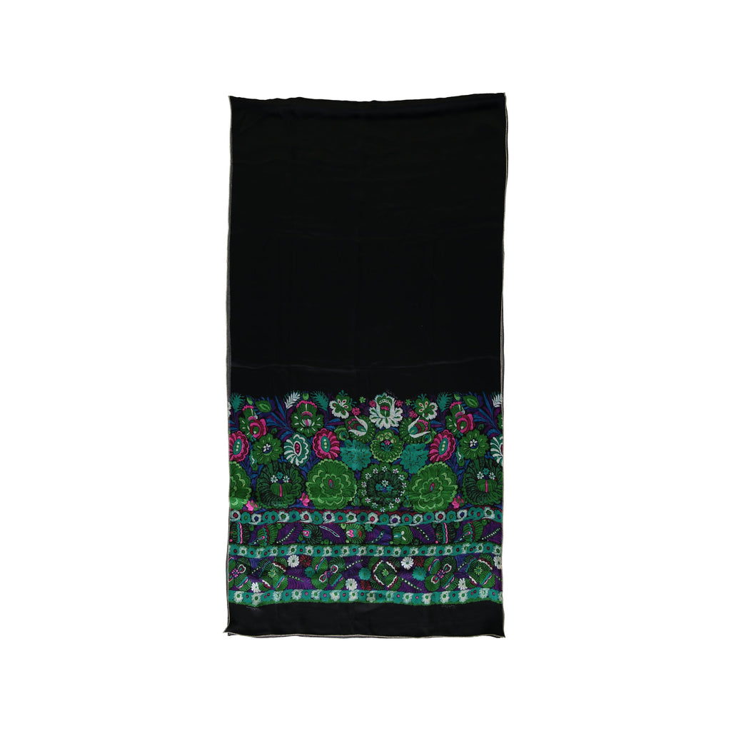 Secondhand Roberto Cavalli Black and Multicolor Floral Print Scarf