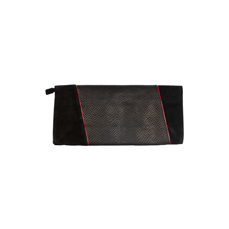 Secondhand Cesare Paciotti Suede and Snakeskin Clutch