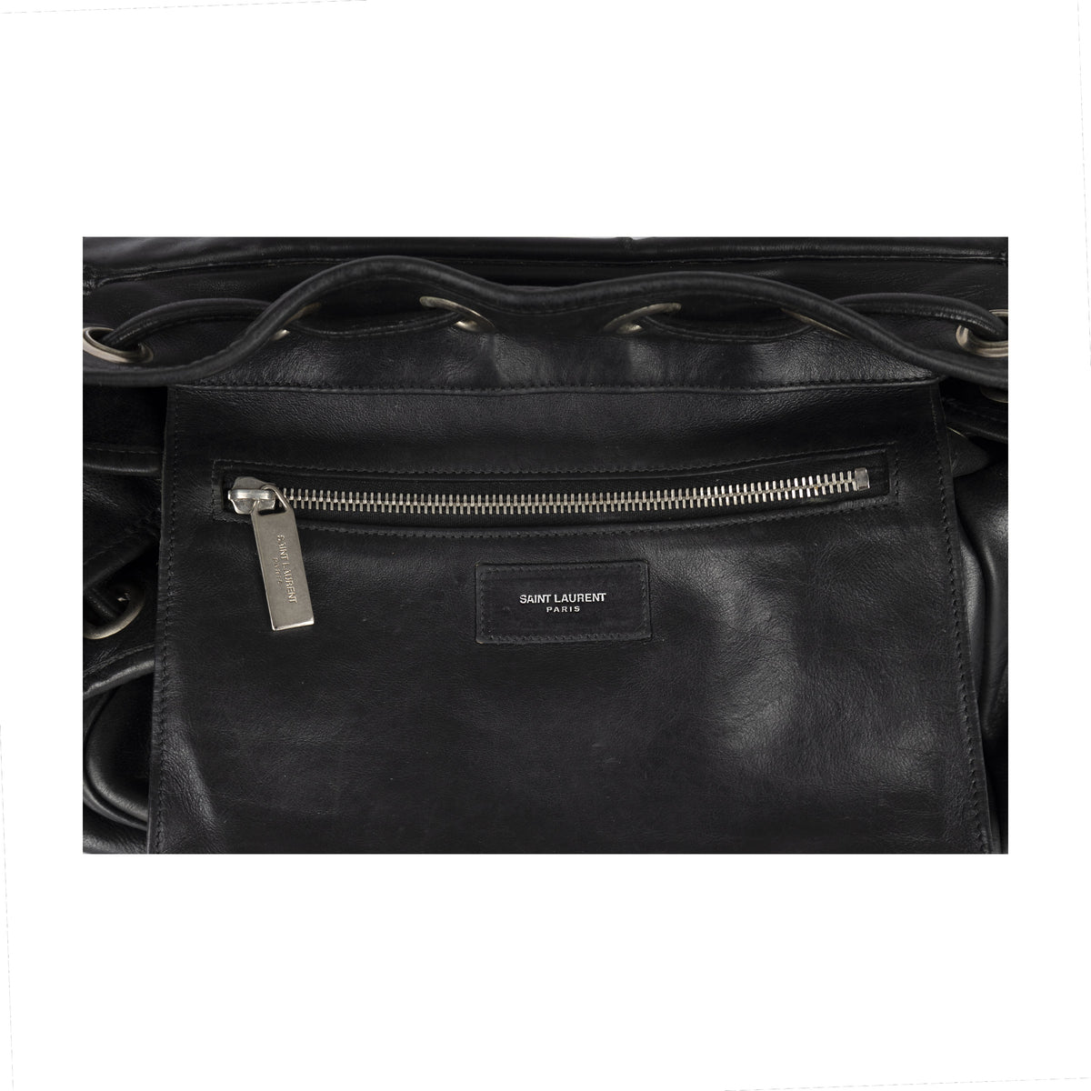 Secondhand Saint Laurent Black Leather Crossbody Messenger Bag