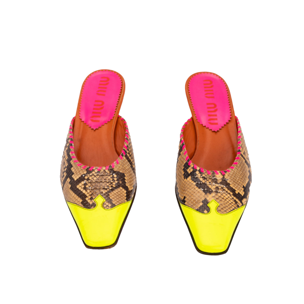 Miu Miu multicolor leather mules shoes pre-owned