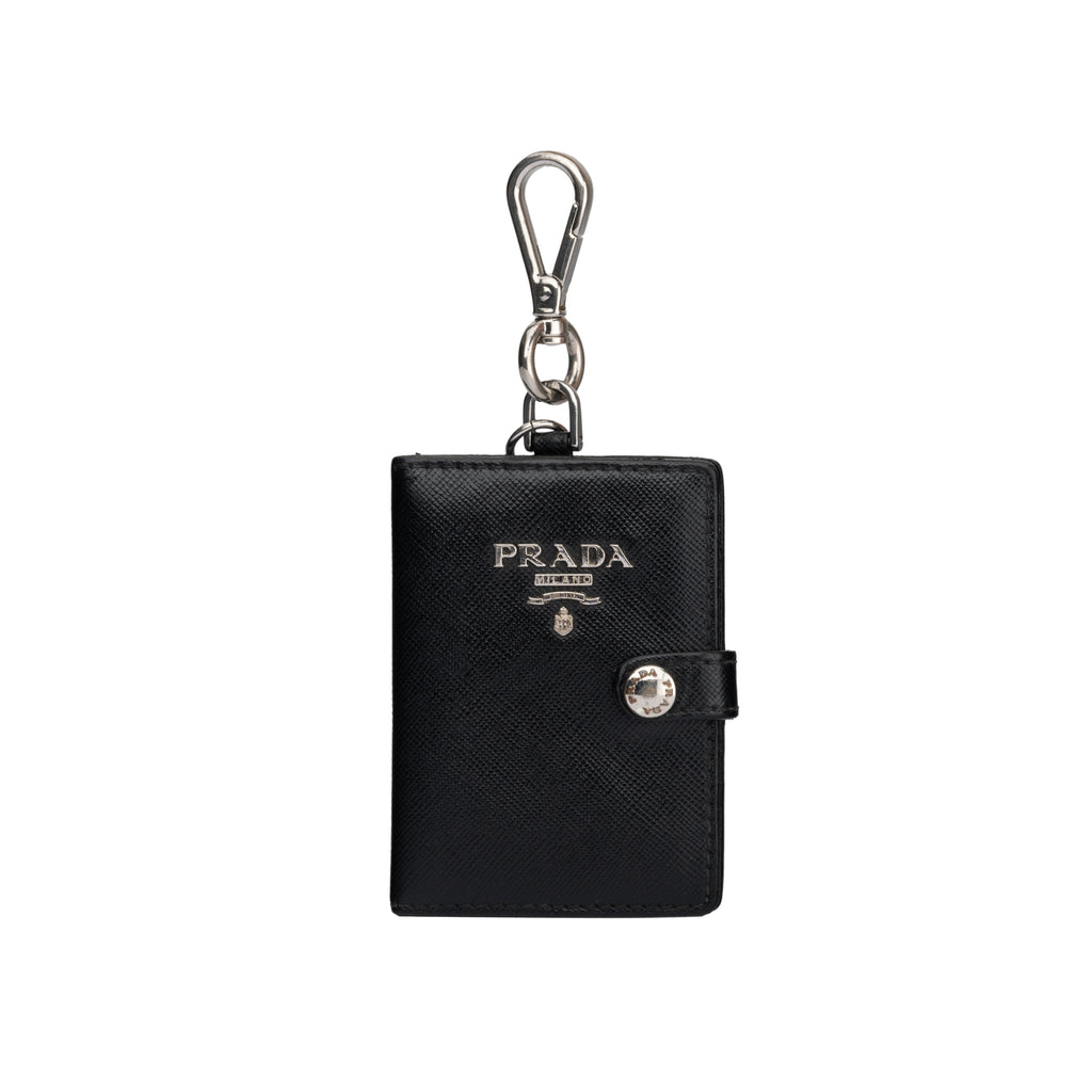 Prada black Saffiano leather card holder pre-owned