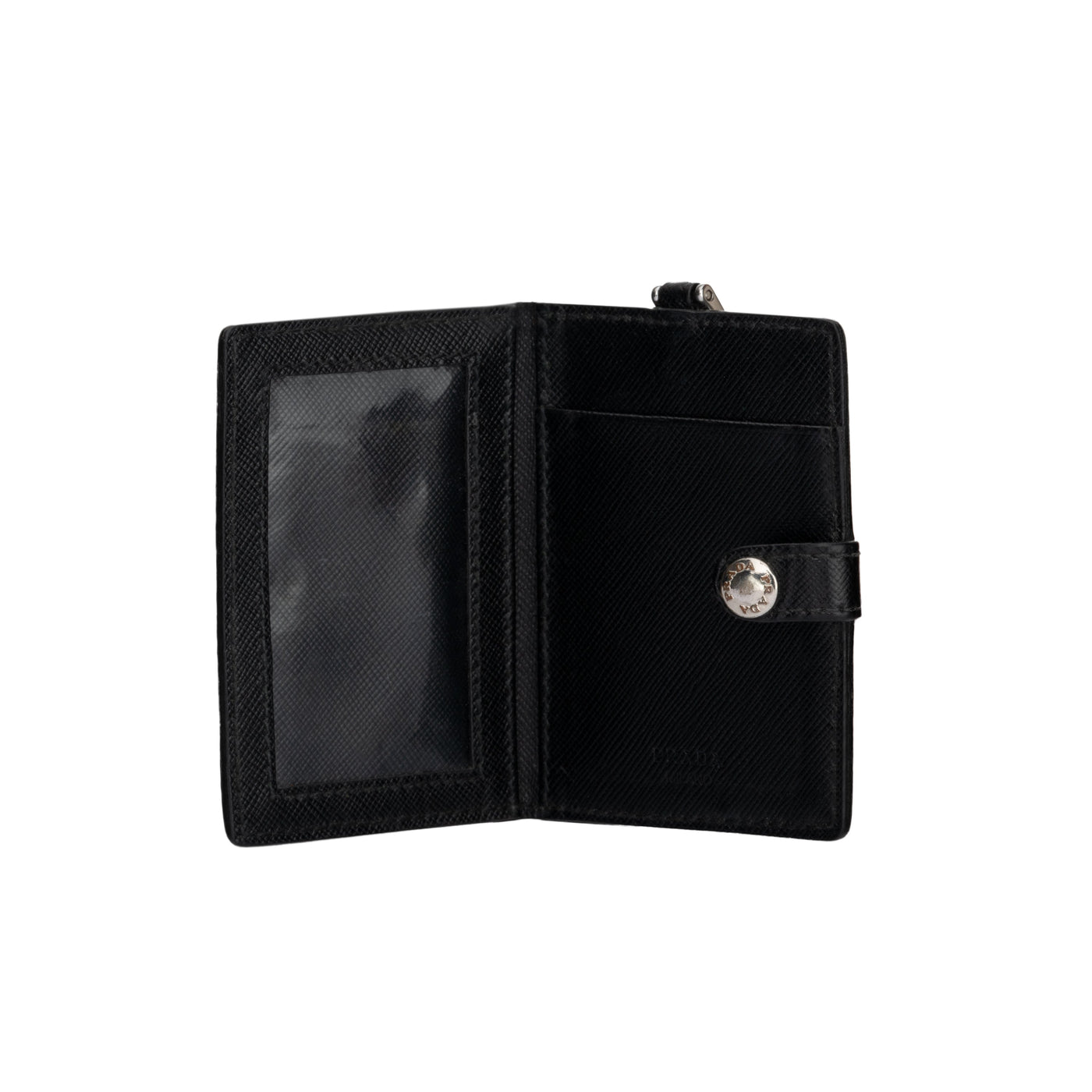 Prada black Saffiano leather card holder pre-owned