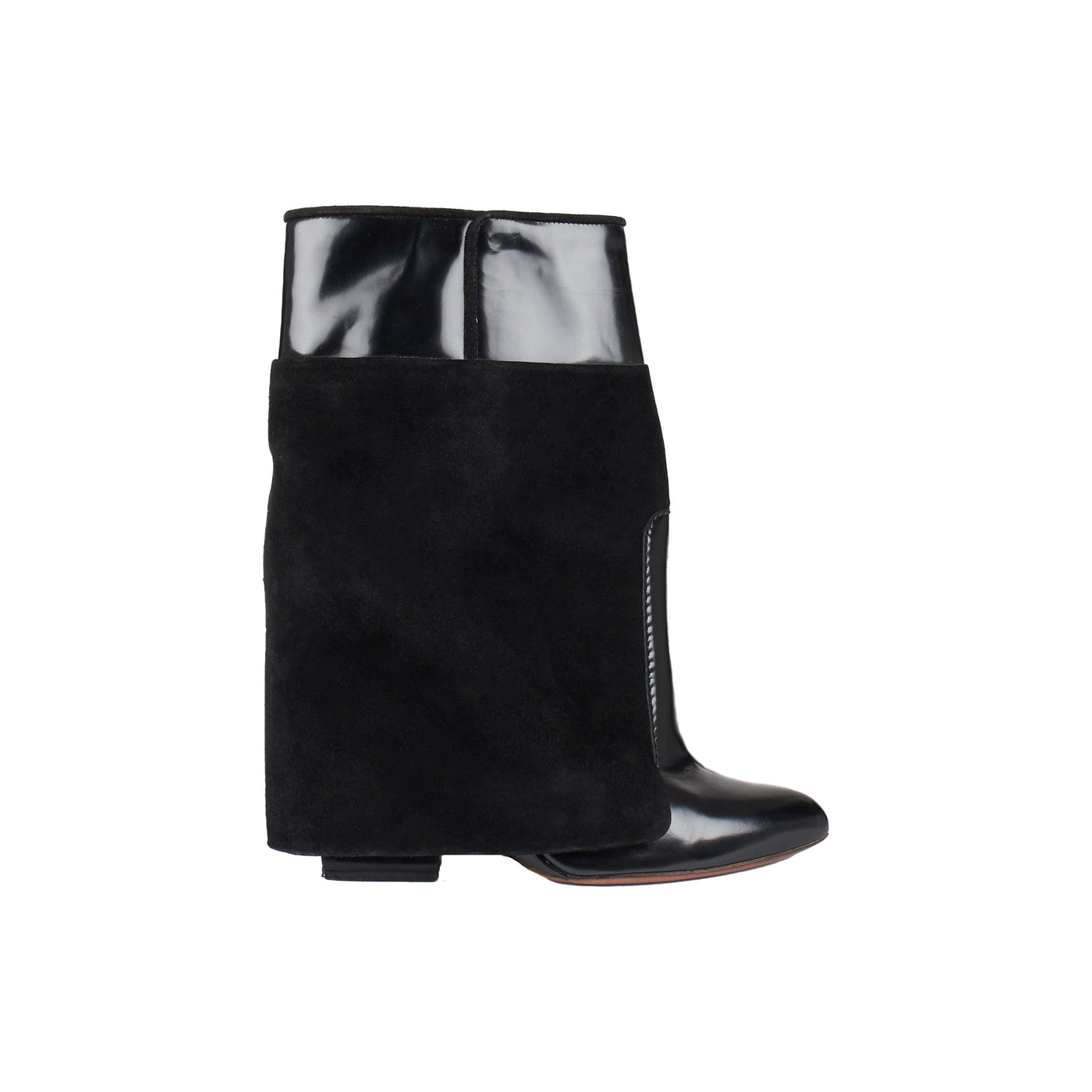 Secondhand Givenchy Suede and Patent Leather Ankle Boots 