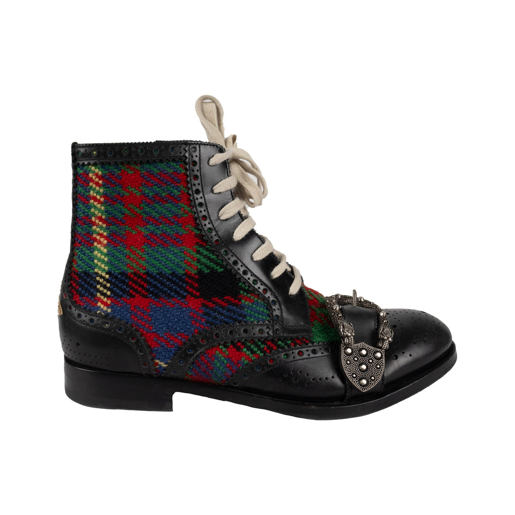 Secondhand Gucci Tartan Queercore Brogue Ankle Boots 