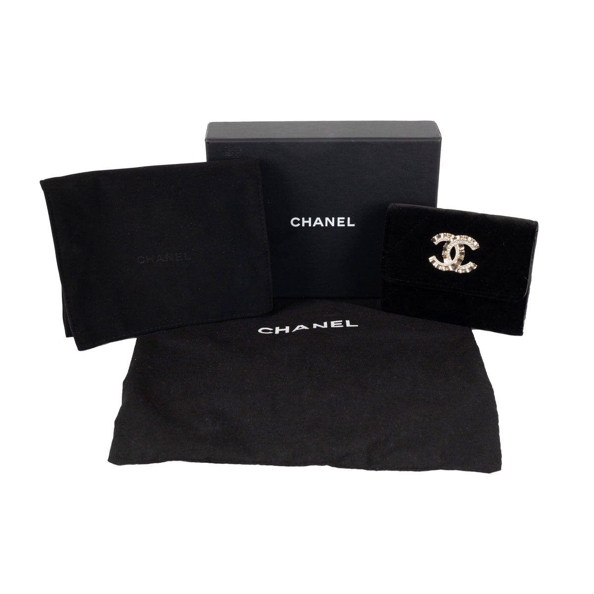 Secondhand Chanel Quilted Velvet Wallet 