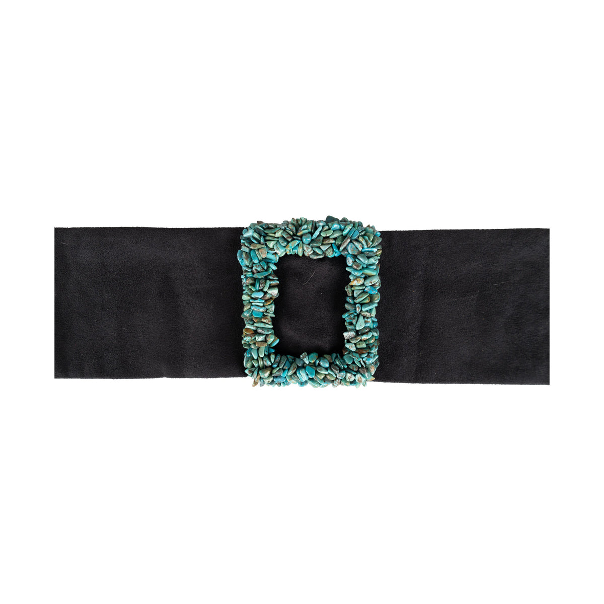 Secondhand Collection Privée Turquoise Stone Suede Belt 