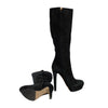 Second hand Sergio Rossi Black Suede Platform Knee High Boots