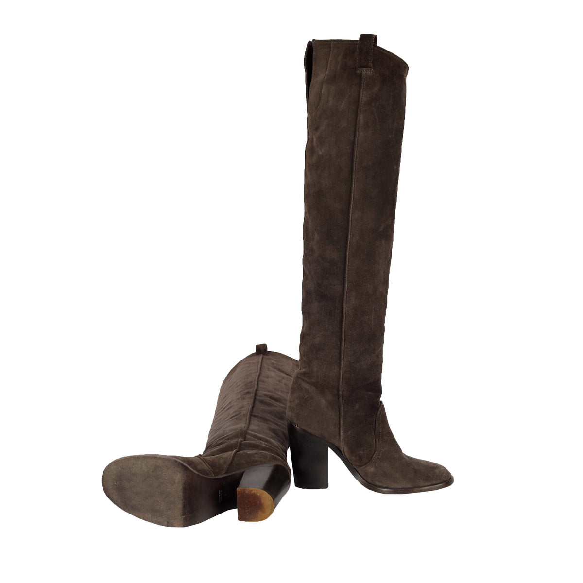 Secondhand Laurence Dacade Suede Over the Knee Dark Brown Boots