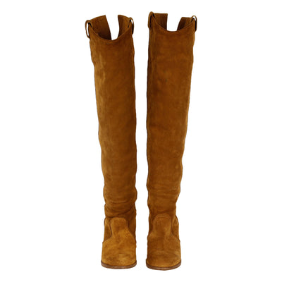 Secondhand Laurence Dacade Suede Over the Knee Light Brown Boots 