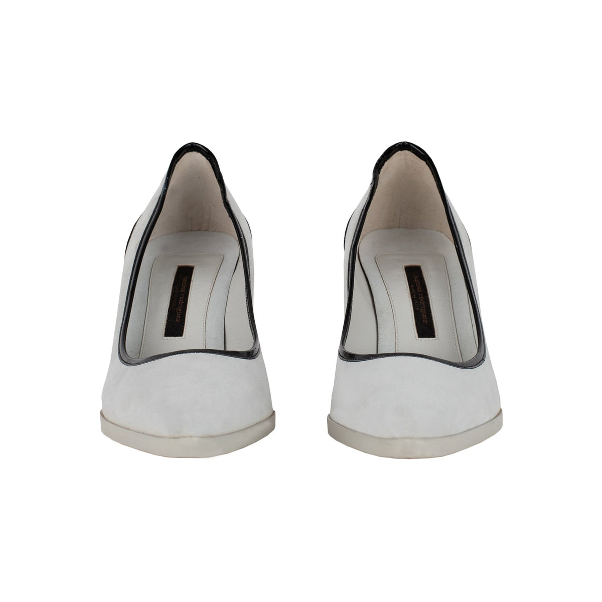 Narciso Rodriguez white and black suede pumps pre-owned