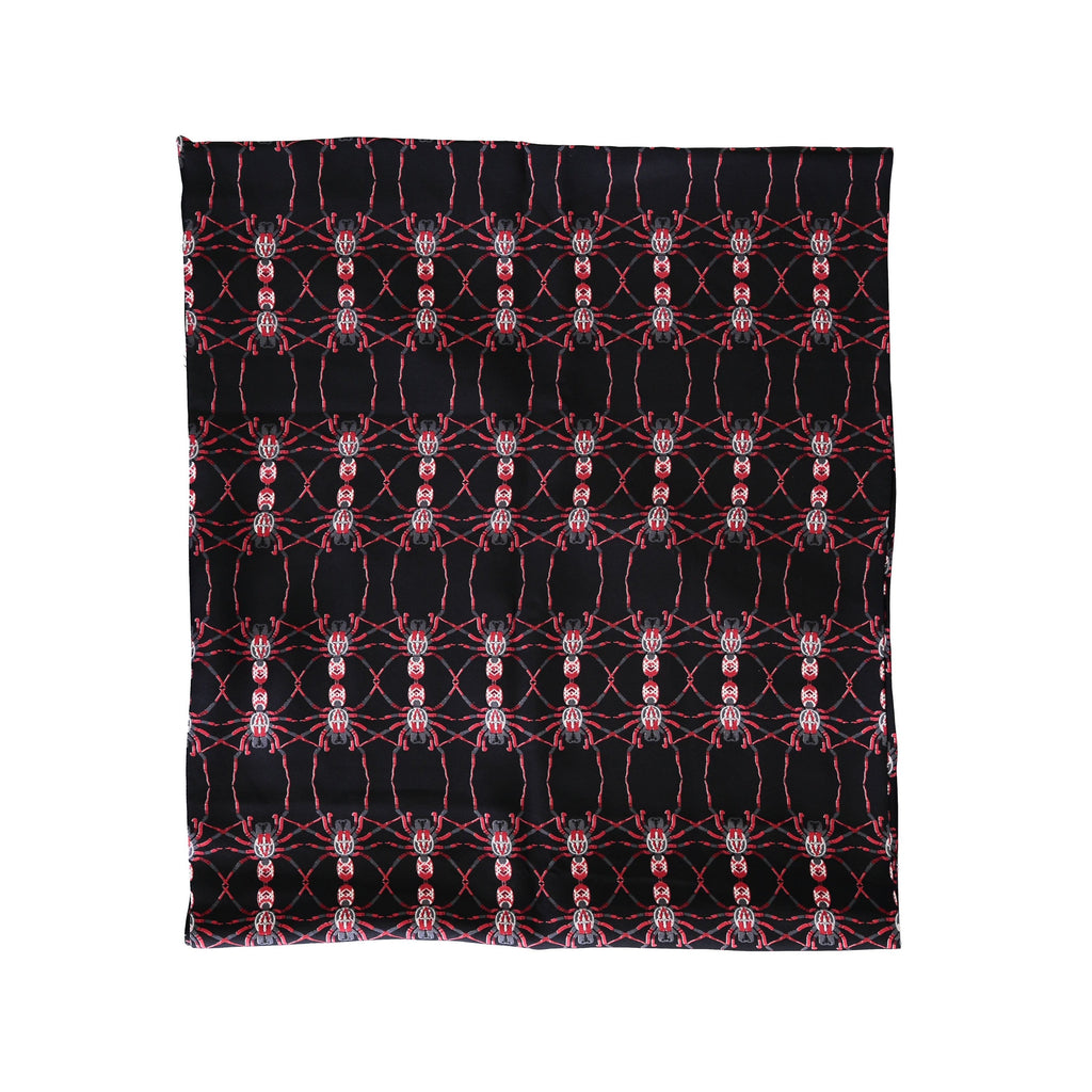 Secondhand Alexander McQueen Black Red Spider Print Silk Scarf 