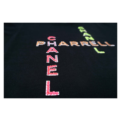 Second hand Chanel X Pharrell Black Embellished Cotton T-Shirt 