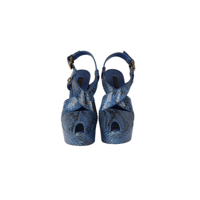 Secondhand Louis Vuitton Snakeskin Peep-toe Platform Sandals
