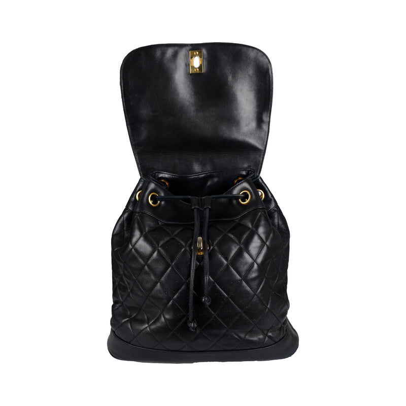 Secondhand Chanel Vintage Quilted Lambskin Drawstring Backpack