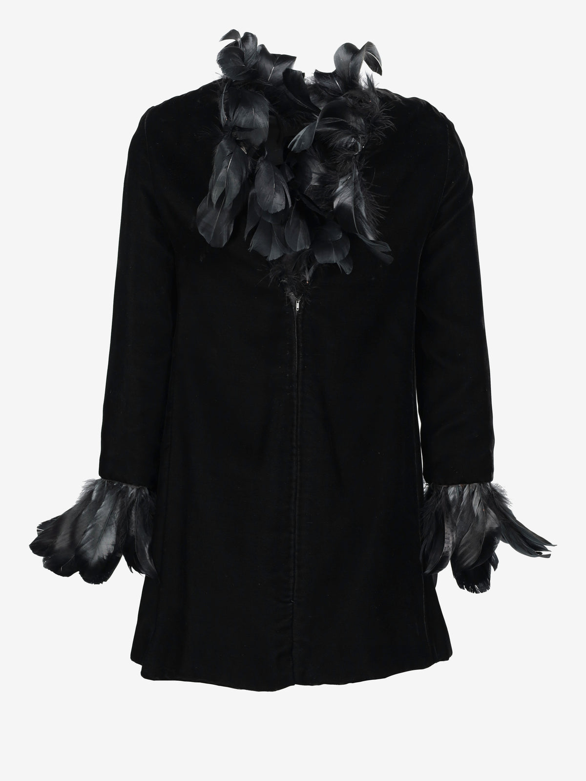 Valentino Boutique - Velvet Mini Dress with Feather Details MZ1902457  Valentino 