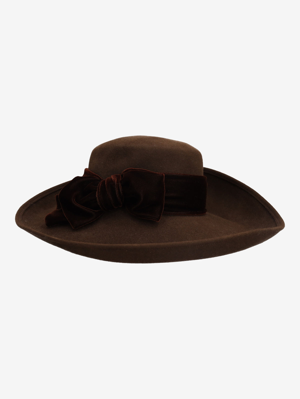 Borsalino Fur Felt Fedora Hat with Bow Detail E1000746  Borsalino 