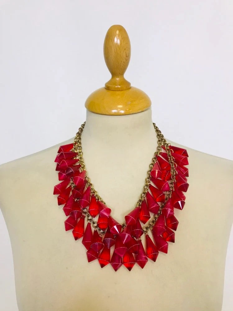 Vintage 1940s Red Necklace C200881  Vintage 