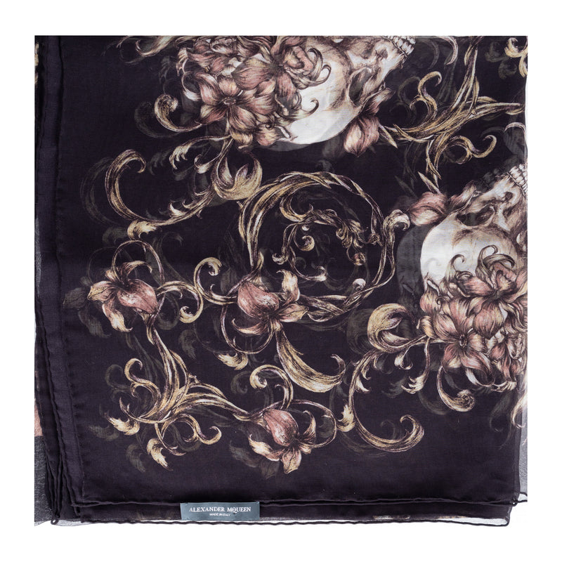 Secondhand Alexander McQueen Floral Skull Print Scarf